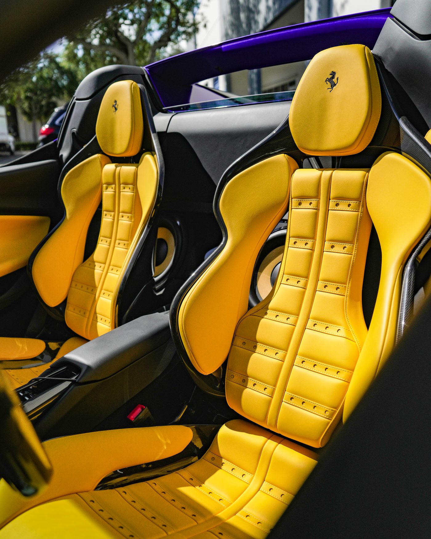 Custom yellow Ferrari interior — Ballers Automotive Toronto